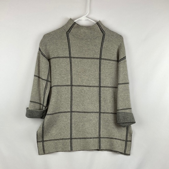 Tahari windowpane 1/2 sleeve sweater - Picture 1 of 5
